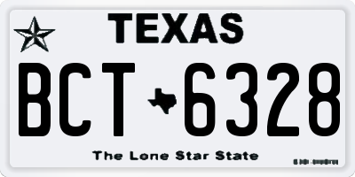 TX license plate BCT6328