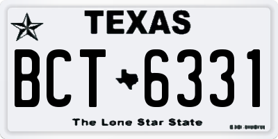 TX license plate BCT6331