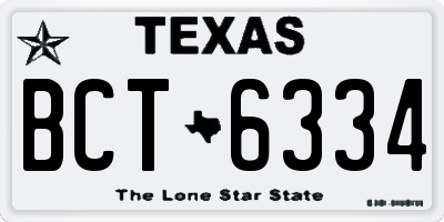 TX license plate BCT6334