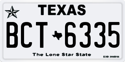 TX license plate BCT6335