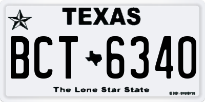 TX license plate BCT6340
