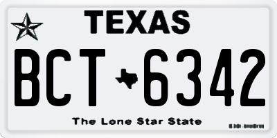 TX license plate BCT6342