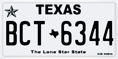 TX license plate BCT6344