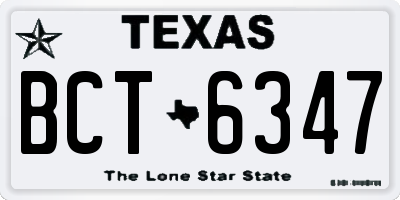 TX license plate BCT6347