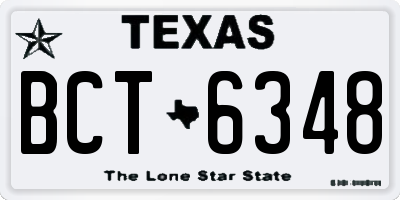 TX license plate BCT6348