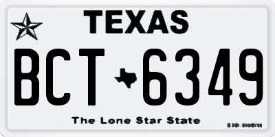 TX license plate BCT6349