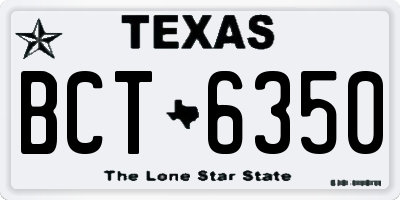 TX license plate BCT6350