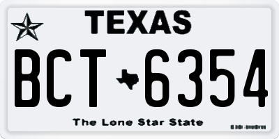 TX license plate BCT6354