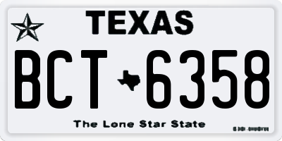 TX license plate BCT6358