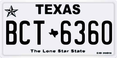TX license plate BCT6360