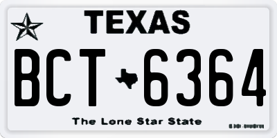 TX license plate BCT6364