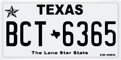 TX license plate BCT6365