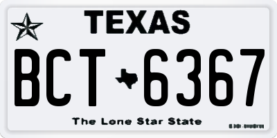 TX license plate BCT6367