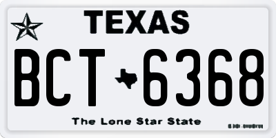 TX license plate BCT6368