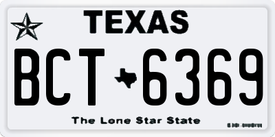 TX license plate BCT6369