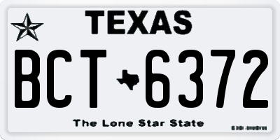 TX license plate BCT6372