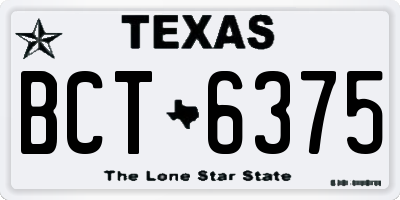 TX license plate BCT6375