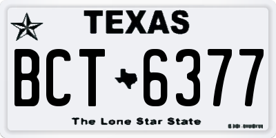 TX license plate BCT6377