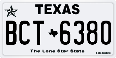 TX license plate BCT6380