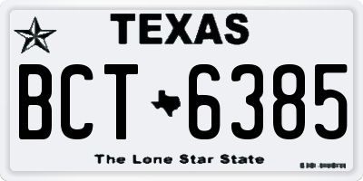 TX license plate BCT6385