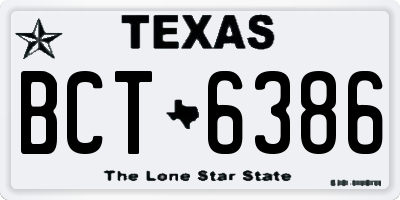 TX license plate BCT6386