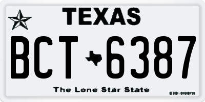 TX license plate BCT6387