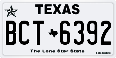 TX license plate BCT6392