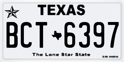 TX license plate BCT6397