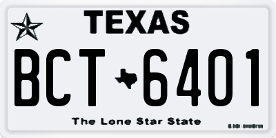 TX license plate BCT6401