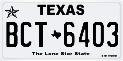 TX license plate BCT6403