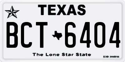 TX license plate BCT6404