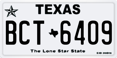 TX license plate BCT6409