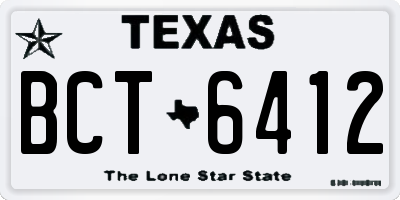 TX license plate BCT6412