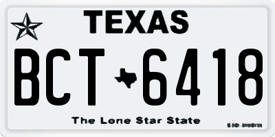 TX license plate BCT6418