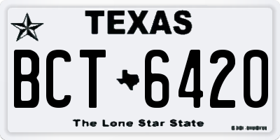 TX license plate BCT6420