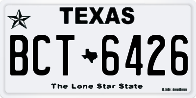 TX license plate BCT6426