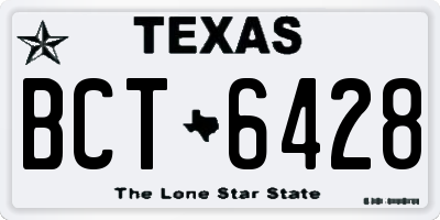 TX license plate BCT6428