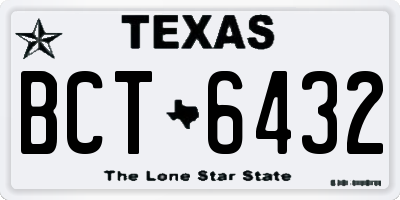 TX license plate BCT6432