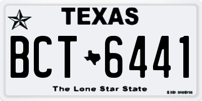TX license plate BCT6441