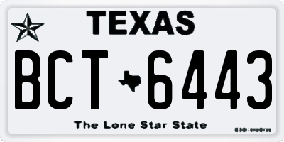 TX license plate BCT6443