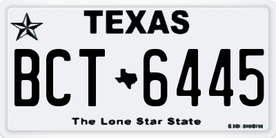 TX license plate BCT6445