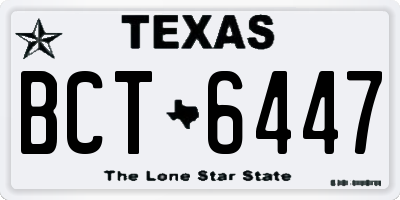 TX license plate BCT6447
