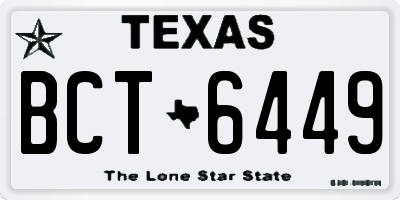 TX license plate BCT6449