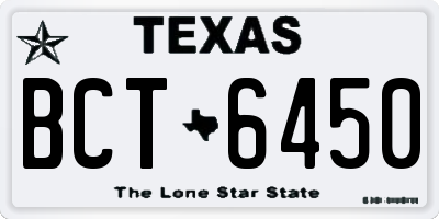 TX license plate BCT6450