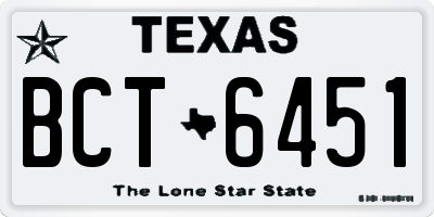 TX license plate BCT6451