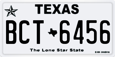 TX license plate BCT6456