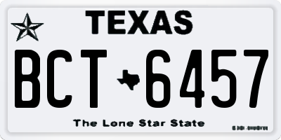 TX license plate BCT6457
