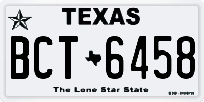 TX license plate BCT6458