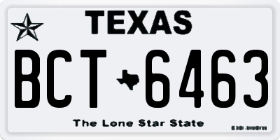 TX license plate BCT6463