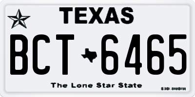 TX license plate BCT6465